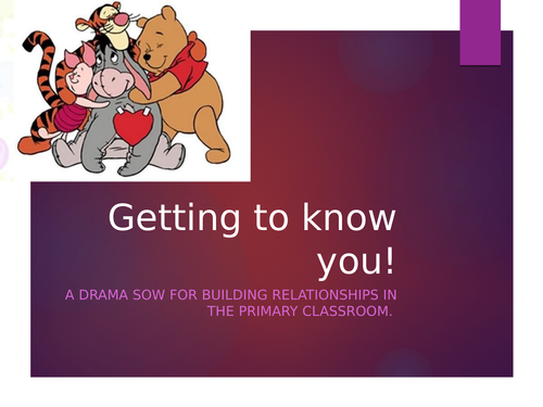 Primary Drama SOW (Building Relationships with your class)
