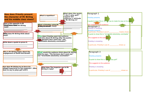 An Inspector Calls Worksheet for lower ability students