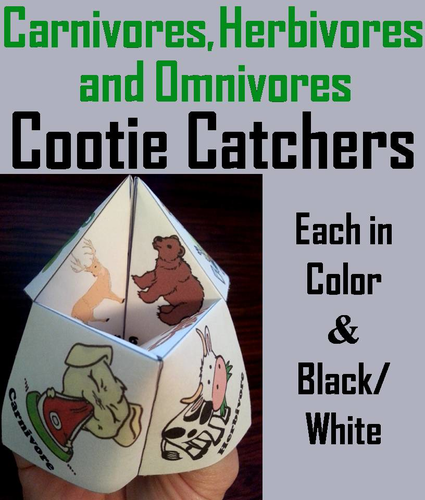 Carnivores, Herbivores, Omnivores Cootie Catchers