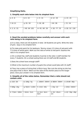 Ratio and Proportion - 5/6 lesson bundle