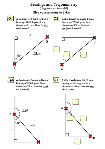 Simple Bearings & Trigonometry | Teaching Resources