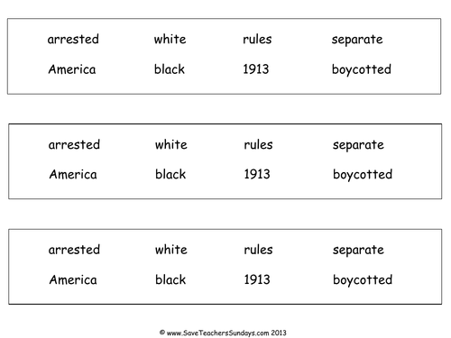 Rosa Parks KS1 Lesson Plan and Worksheet