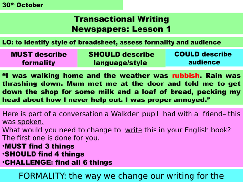 KS3 Opinion in Newspapers