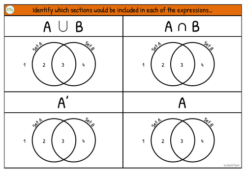 Venn diagram and set notation - Question and swap - Mastery