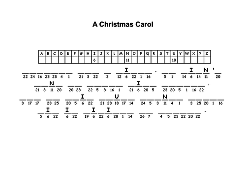 A Christmas Carol Code Puzzles  Differentiated with answers