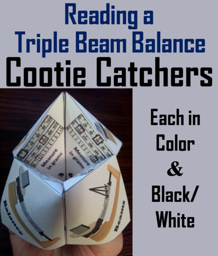 Reading a Triple Beam Balance Cootie Catchers (Measuring Mass: Metric System)