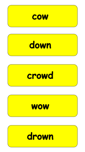 -ow Word Cards Phonics Activity