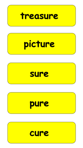 -ure Word Cards Phonics Activity