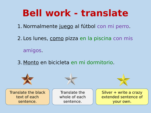 Preterite of regular verbs (ar, er, ir) for low ability Y8