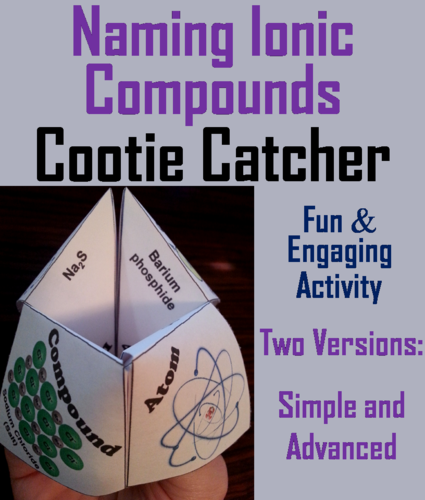 Naming Ionic Compounds Cootie Catchers