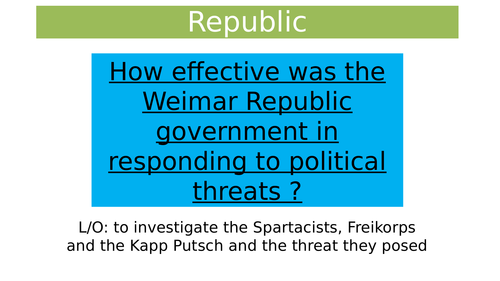 Germany 1919-1991 Spartacist uprising and Kapp Putsch