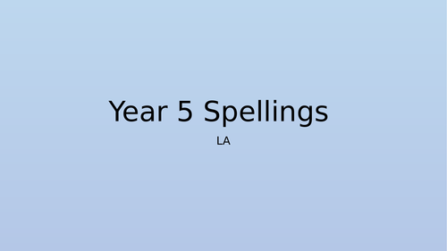 Lower Ability Spellings