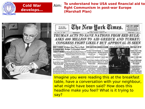 Edexcel 9-1: Cold War - Truman Doctrine, Marshall Plan, Cominform & Comecon (EDITABLE)
