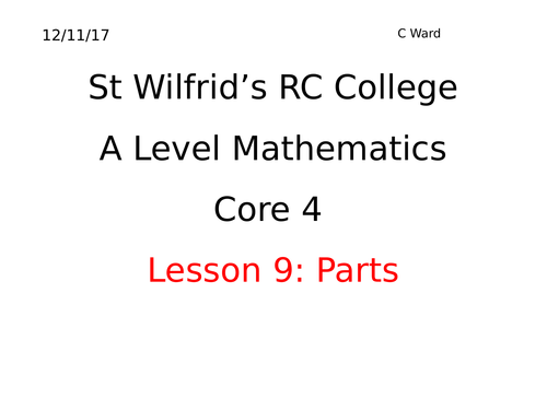 INTEGRATION BY PARTS INTRODUCTION