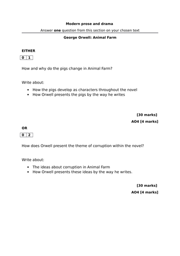 Animal Farm GCSE 9-1 Three sample assessments