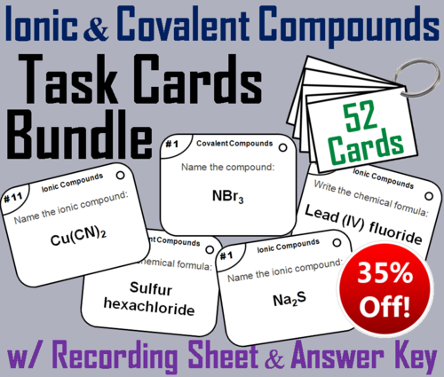 Naming Ionic and Covalent Compounds Task Cards