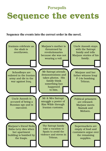 Persepolis - Sequence the events