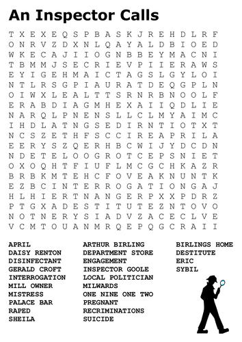 An Inspector Calls Word Search
