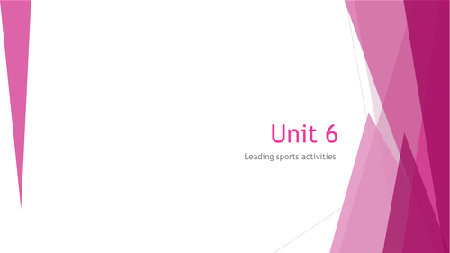 Btec Sport - Unit 6 Assignment task sheet help