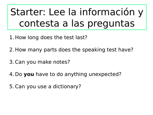 Spanish NEW GCSE - Speaking exam breakdown with in depth photo card practice