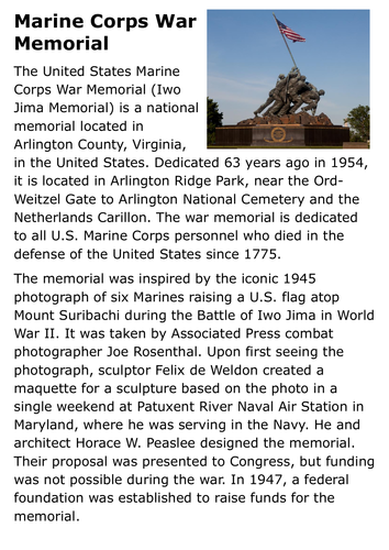 Marine Corps War Memorial Handout