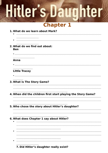 Hitler's Daughter - Activities for Chapters 1-6