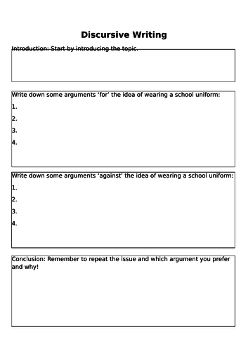 discursive-writing-planning-worksheet-teaching-resources