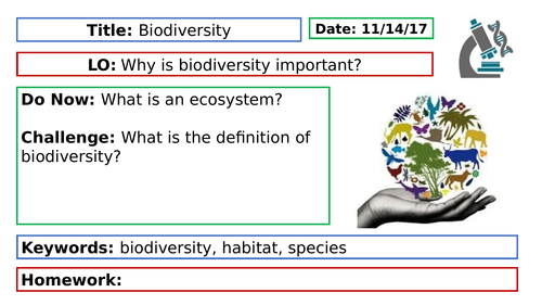 Biology B7 SoL - Biodiversity and ecosystems