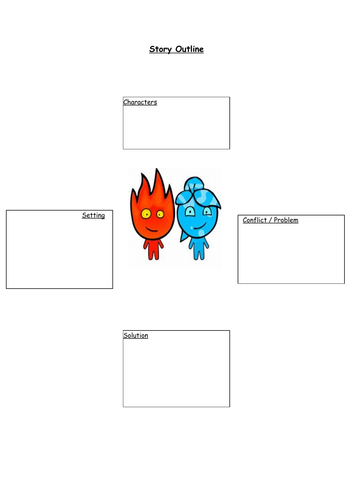 Writing Frame and Example. Imaginative writing - Fireboy and Watergirl