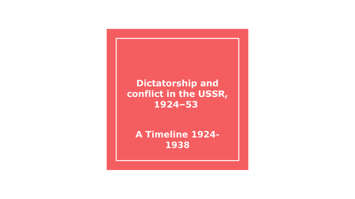 iGCSE/GCSE Modern World USSR/Russia Timeline Activity and questions