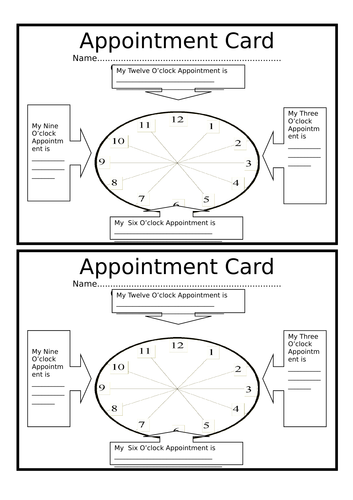 Group Work - Appointment Card