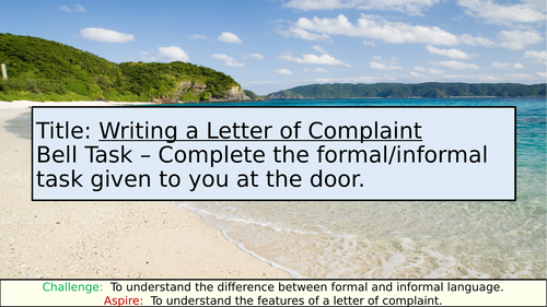 Letter of Complaint - Transactional Writing