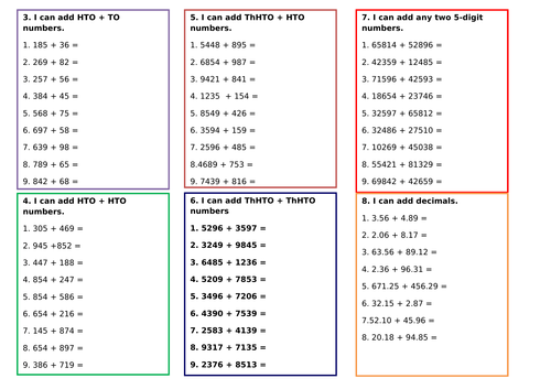 addition year 6 teaching resources