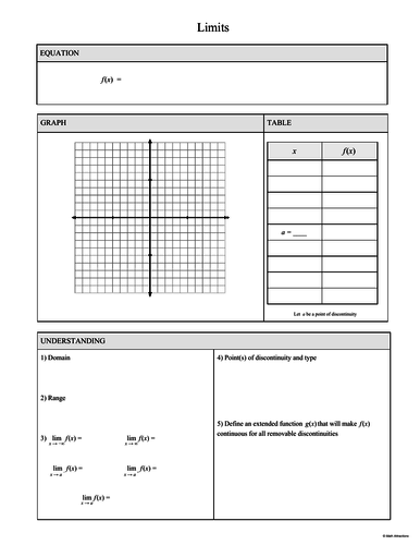 Calculus Link Sheet Package (12 Templates)