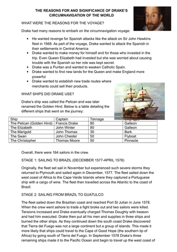 GCSE History Early Elizabethan England L14 Reasons for Exploration and Drake's Circumnavigation