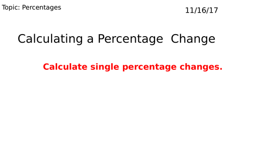 Calculating a Percentage Change