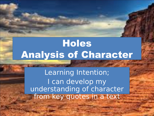 Holes - Louis Sachar Unit of Work