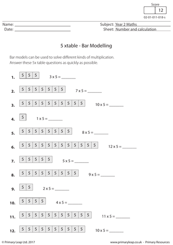 Bar Modelling - 5x table