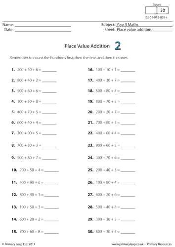 Place Value Addition 2