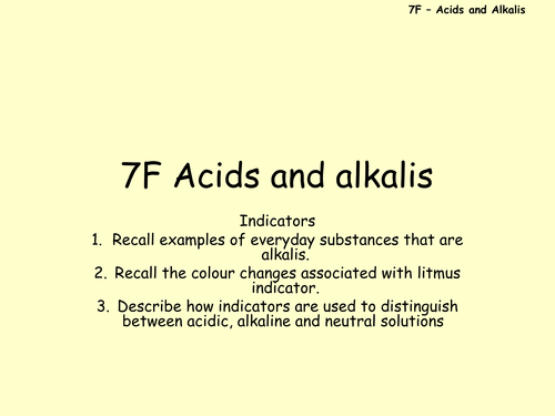 Indicators - Acids, Bases and Alkalis