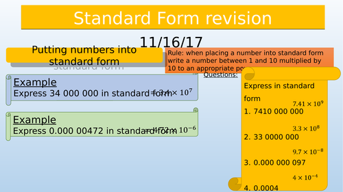 Standard Form revision