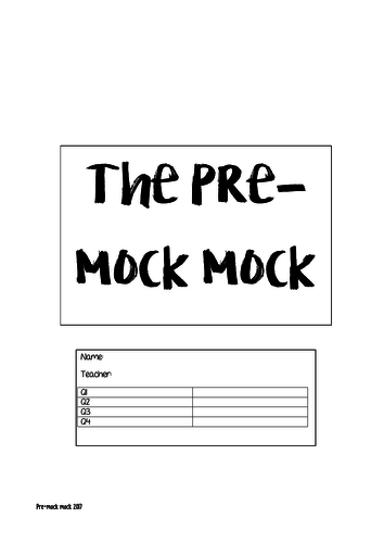 English Language Paper 2 (AQA) mock paper