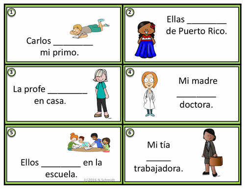 Ser and Estar Task Cards Teaching Resources