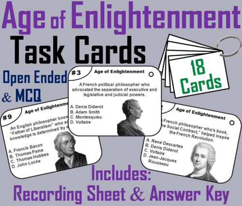 Age of Enlightenment Task Cards
