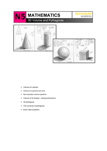 National 5 (N5) Mathematics 3D Shape