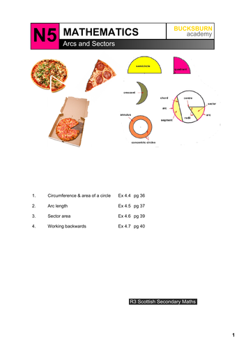 National 5 (N5) Mathematics Arcs and Sectors