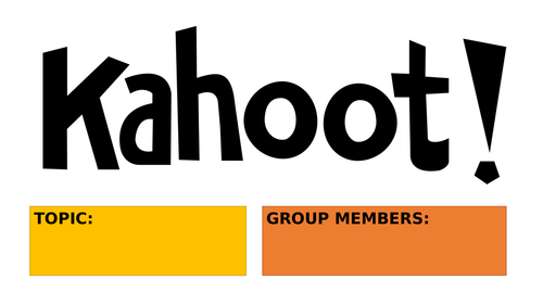 Create a Kahoot group project Printable