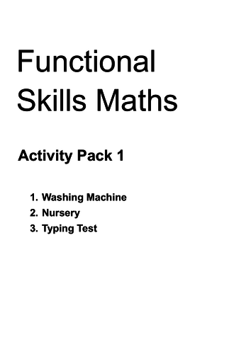 FS Maths L2 - Activity Pack