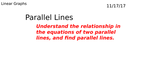 Equations of Parallel Lines