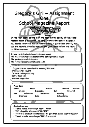 Gregory's Girl - Bill Forsyth Resources